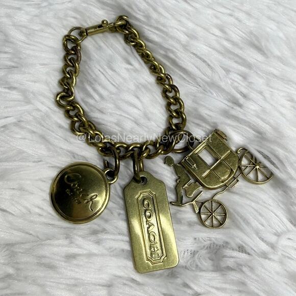 Coach Handbags - Vintage Coach Metal Horse and Carriage Bag Charm Keychain Key Fob